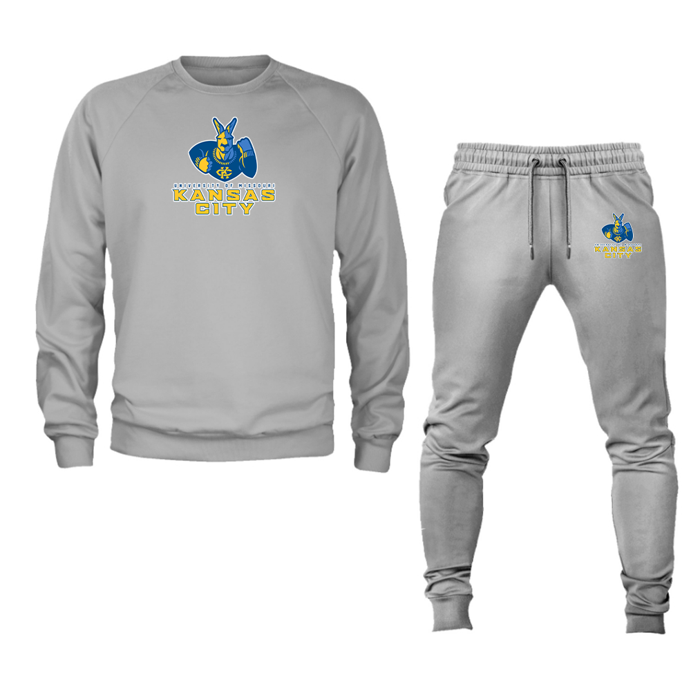 Men's UMKC Kangaroos Crewneck Sweatshirt Joggers Suit